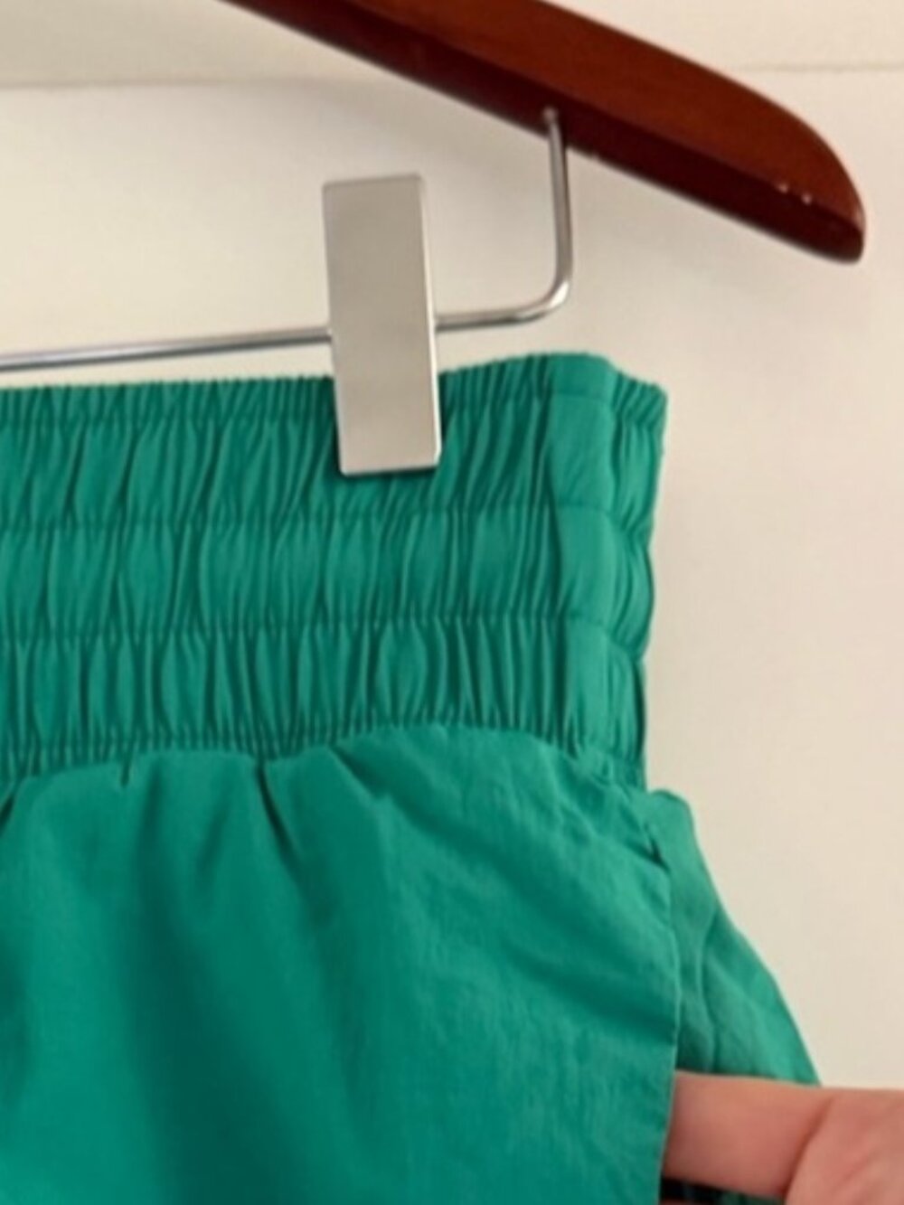 Green Smocked-Waist Athletic Shorts - Picture 2 of 2